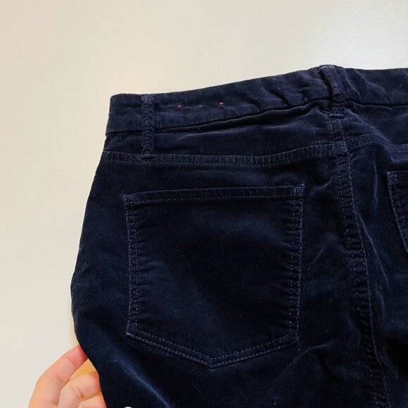 Talbots Pant Trouser Corduroy Navy Blue Slim Ankle Fray Hem Winter Sweater 6 - Picture 6 of 11